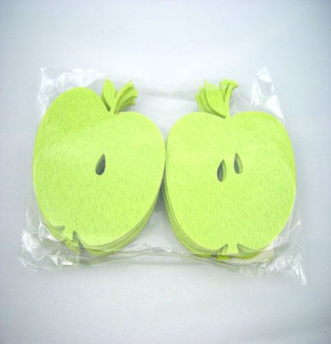 Floristik24 Apples felt light green 12p