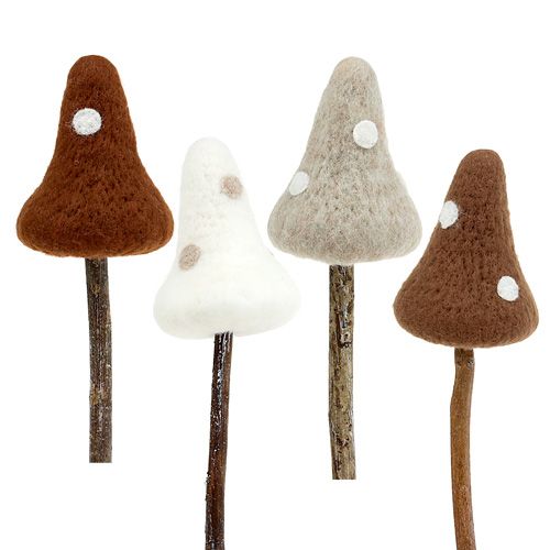 Floristik24 Felt mushrooms toadsticks brown sort. 30cm 4pcs