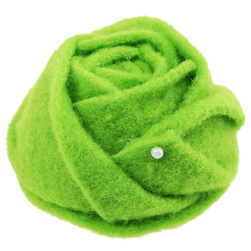 Felt rose green Ø8cm H4.5cm 6pcs