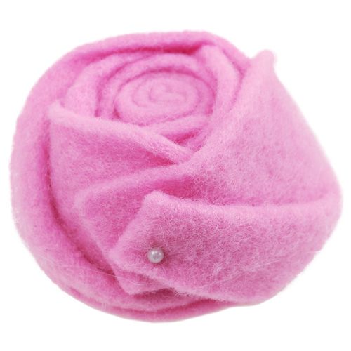 Floristik24 Felt rose pink Ø8cm H4.5cm 6pcs