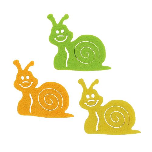 Felt snail with adhesive dot 5cm assorted 36 pcs