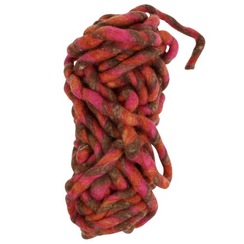 Floristik24 Felt cord 25m brown, red, pink
