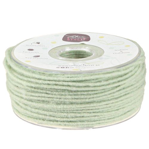 Floristik24 Felt cord wool thread wool cord wick thread mint 100m