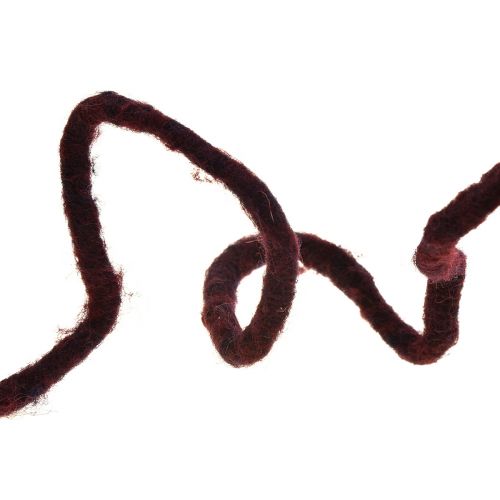 Felt cord wool cord with wire Rauris wire purple dark 20m