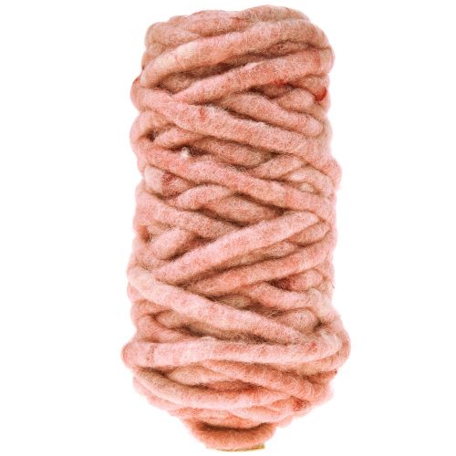 Floristik24 Felt cord wool cord with wire Rauris wire pink 20m