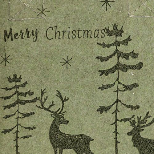 Floristik24 Felt bag Merry Christmas small with handles Green 15×10cm