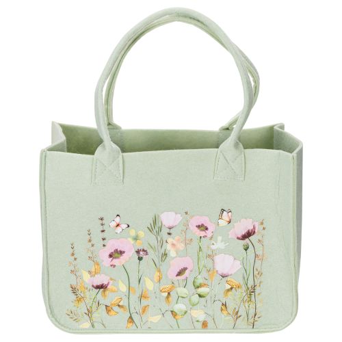 Product Felt bag with floral motif, ideal for everyday use and leisure, 38cm