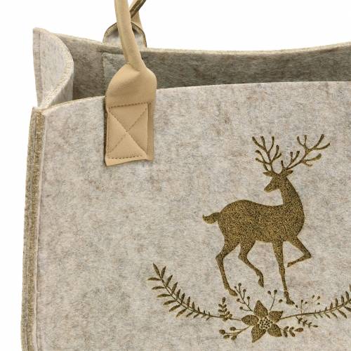 Floristik24 Felt bag nature with deer motif 2-set