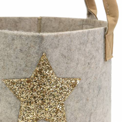 Product Felt bag round with sequin star, set of 2