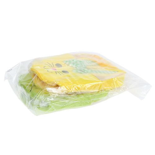 Floristik24 Felt bag rabbit yellow, green Easter basket Easter decoration felt 2pcs