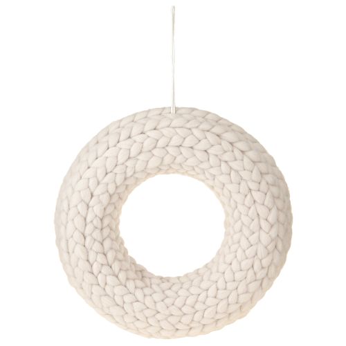 Floristik24 Felt wool decorative wreath for hanging in beige Ø30cm H4cm