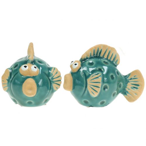 Floristik24 Deco fish blue, ceramic fish, ceramic fish, maritime L7cm 8pcs