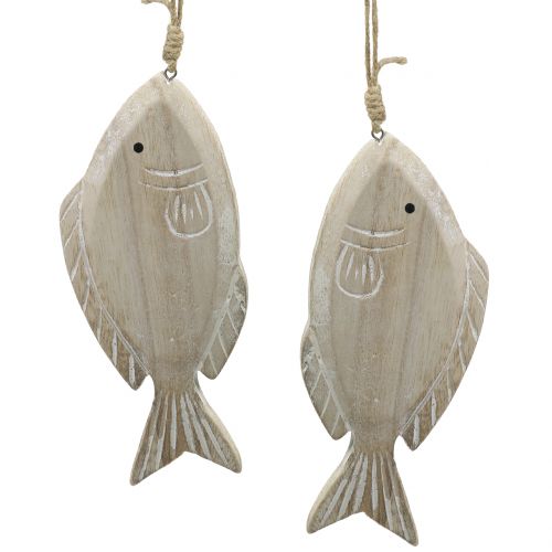 Floristik24 Deco hanger wooden fish 21cm 2pcs