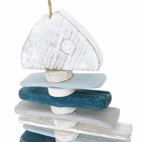 Floristik24 Maritime fish decoration made of driftwood blue, white L70cm