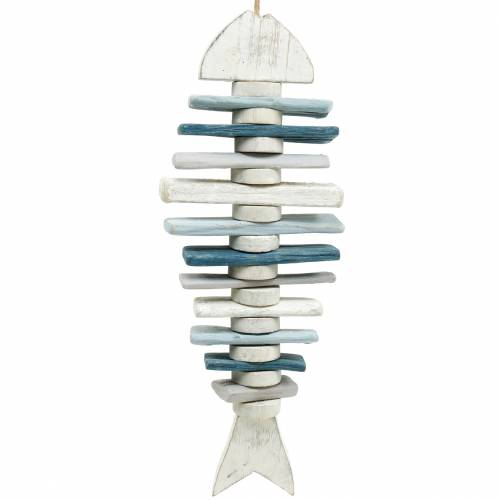 Floristik24 Maritime fish decoration made of driftwood blue, white L54cm