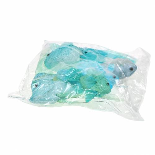 Floristik24 Decorative fish to hang blue turquoise green gray 10-22cm 5pcs