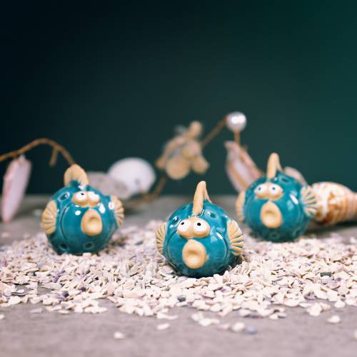 Floristik24 Deco fish blue, ceramic fish, ceramic fish, maritime L7cm 8pcs