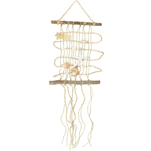 Product Fishing net jute with shells maritime wall decoration 25×55cm