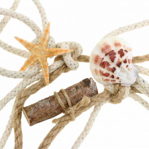 Floristik24 Maritime decoration fishing net with shells nature 400 × 150cm