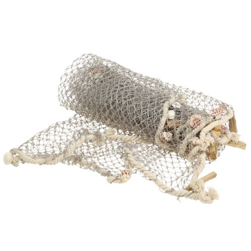 Floristik24 Fishing net with shells and driftwood 135cm