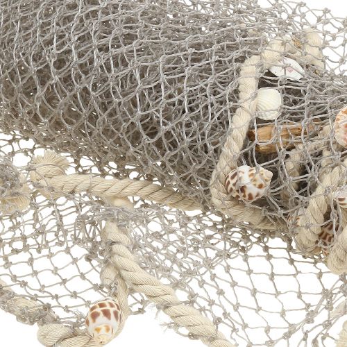 Floristik24 Fishing net with shells and driftwood 135cm