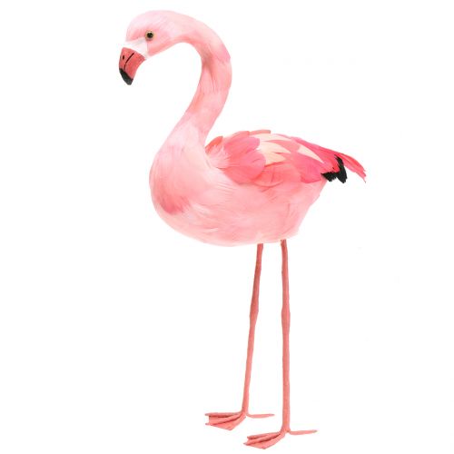 Floristik24 Decorative flamingo with feathers pink H45cm