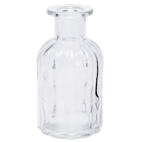 Floristik24 Decorative Bottle Flower Vase Ø7.5cm H13.5cm clear 6 pcs