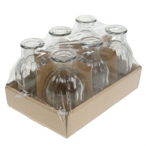 Product Decorative Bottle Flower Vase Ø7.5cm H13.5cm clear 6 pcs