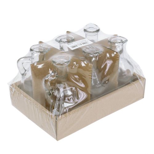 Floristik24 Bottle with handle Clear Ø5,5cm H11cm 6pcs