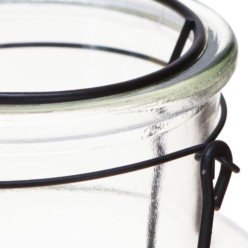 Product Bottle decoration lantern glass metal clear black Ø13cm