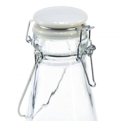 Product Bottle decorative glass with cap clear Ø7cm 20.5cm