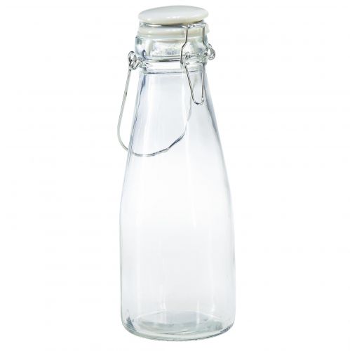Product Bottle decoration glass bottle with cap Ø8cm 24cm