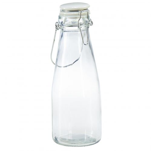 Floristik24 Bottles decorative glass bottle with cap Ø8cm 24cm