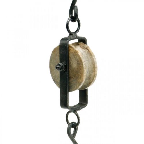 Product Deco pulley metal vintage decoration hanger H22cm