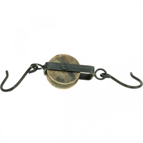 Product Deco pulley metal vintage decoration hanger H22cm