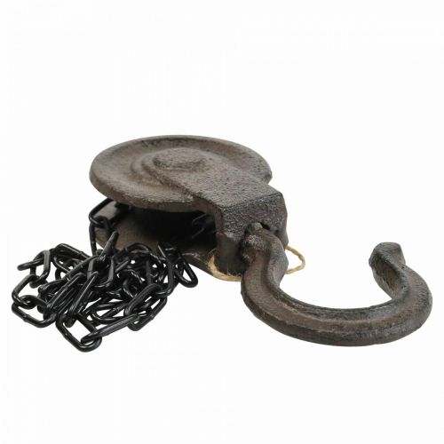 Product Pulley Deco Metal Deco Brown Black Vintage 40cm