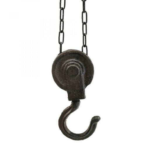 Floristik24 Pulley Deco Metal Deco Brown Black Vintage 40cm