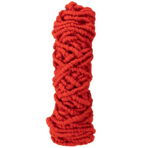 Fluffy Mirabell wool cord with jute, red, 25m