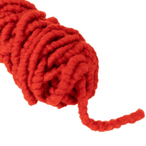 Product Fluffy Mirabell wool cord with jute, red, 25m