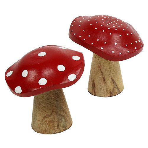 Floristik24 Fly Agaric Mix 9cm -10,5cm Red, Natural 8pcs