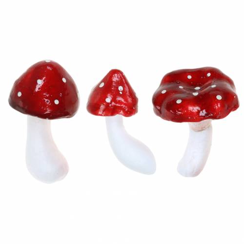 Floristik24 Decorative fly agaric set red, white 6–7cm 12pcs