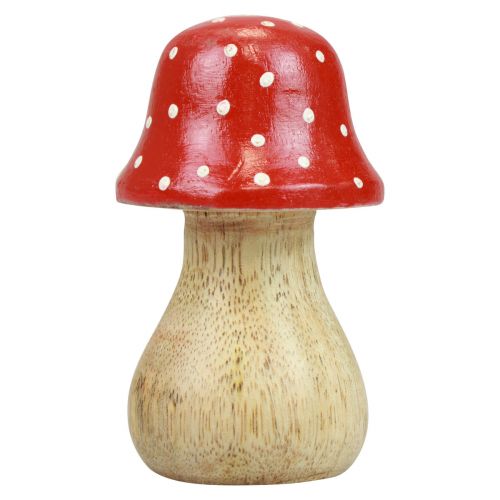 Product Fly agaric decoration mushrooms wooden mushrooms autumn decoration H6/8/10cm set of 3