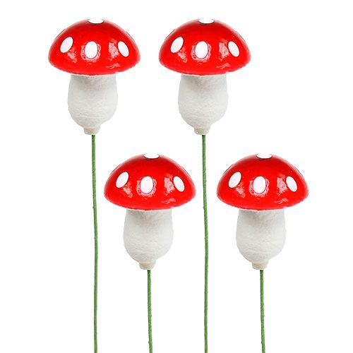 Floristik24 Toadstool on a wire 2.2cm 100pcs