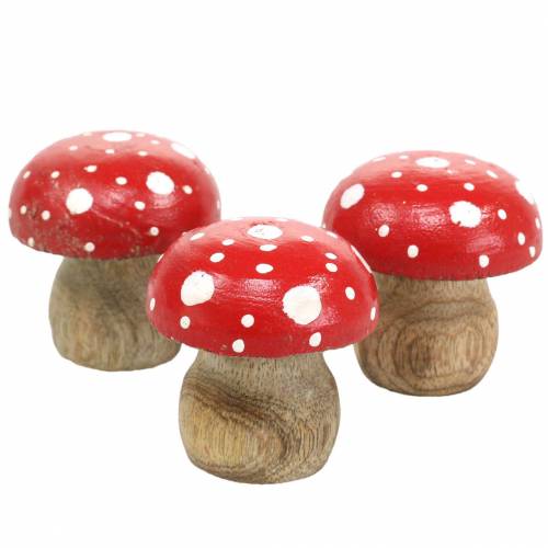 Floristik24 Decorative toadstools wood Ø4.6–5cm H4.6–4.9cm 6pcs