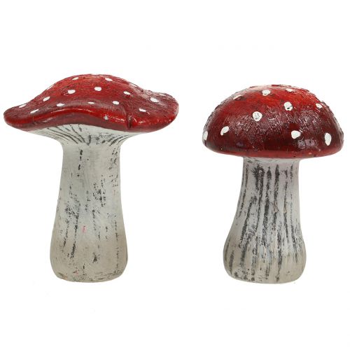 Floristik24 Toadstools made of ceramic red, white H12,5cm 2pcs