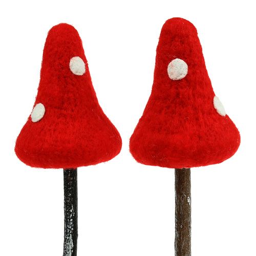 Floristik24 Toadstool plug made of felt Red 30cm 4pcs