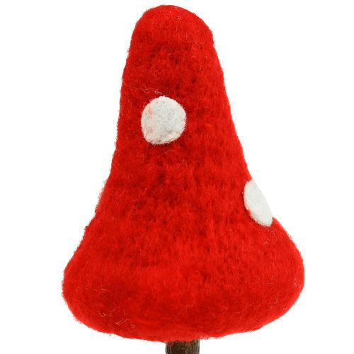 Floristik24 Toadstool plug made of felt Red 30cm 4pcs