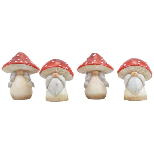 Product Fly Agaric Decoration Mushrooms Autumn Decoration Red White Ø6cm H7.5cm 4 pcs