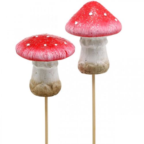 Floristik24 Fly agaric deco-plugs autumn flower plugs assorted H6 / 7cm 6pcs