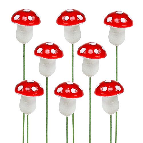 Floristik24 Toadstools mini on wire 1,8cm 100pcs